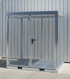 Gasflessen-container type GFC-E M2 verzinkt - ca. 2115x1570x2260 mm (lxbxh)/max. 45 gasflessen Ø 230 mm/met roosterbodem (draagkracht 1000 kg/m²)/afsluitbare vleugeldeur