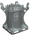 Schadelijke stoffen container type SCD 240 - ca. 800x800x1093 mm (lxbxh)/inhoud 240 liter/3-voudig stapelbaar/max. totaalgewicht 627 kg/voor vloeibare stoffen