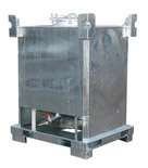 Tank-container type TCB 1000 - ca. 1200x1000x1600 mm (lxbxh)/inhoud 1000 liter/3-voudig stapelbaar/max. totaalgewicht 1780 kg/voor vloeibare stoffen