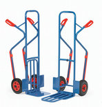 Steekwagen met opklapbare schep K1331V, draagvermogen 300 kg, hoogte 1300 mm, steekdiepte 250/500 mm, steekbreedte 320/250 mm, Fetra