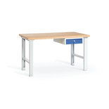 Systeem-werkbank met 1 schuiflade 55-4240-34, lengte 1500 mm, verstelbare hoogte, Taurotec
