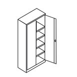 Draaideurkast 500-1018, afmetingen 1950x925x420 (hxbxd) mm, Taurotrade