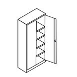Draaideurkast 500-1019, afmetingen 1950x925x420 (hxbxd) mm, Taurotrade