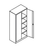 Draaideurkast 500-1057, afmetingen 1950x925x600 (hxbxd) mm, Taurotrade