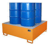 Opvangbak type AW 800 - ca. 1460x1460x525 mm (lxbxh)/opvangvolume 885 liter/max. 4 vaten van 200 liter/met verzinkt rooster (draagkracht 1000 kg/m²)