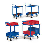 Tafelwagen voor kunststof kratten 11-1411-R03, voor 2 x 2 kratten, laadvlak 800x600 mm, Rotauro