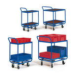 Tafelwagen voor kunststof kratten 11-1411-R21, voor 2 x 2 kratten, laadvlak 800x600 mm, Rotauro