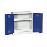 Milieukast met 2 deuren 531-1103, afmetingen 1000x950x500 (hxbxd)mm, met 2 bakken (incl. bodembak), Protaurus