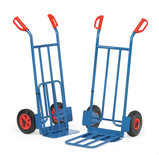 Steekwagen met opklapbare schep K1116L, draagvermogen 250 kg, hoogte 1150 mm, steekdiepte 150/500 mm, steekbreedte 400/330 mm, Fetra