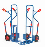 Steekwagen met opklapbare schep K1331V, draagvermogen 300 kg, hoogte 1300 mm, steekdiepte 250/500 mm, steekbreedte 320/250 mm, Fetra