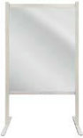 25100-7035-Basismodule hygienische scheidingswand/hoogte 2000 mm/breedte 1000mm/transparante kunststoffolie in 2 mm dikte en 1500 mm hoogte/diepte 500 mm/staanders RAL 7035 lichtgrijs