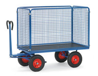 Handtrekwagen met 4 wanden van draadgaas 6443L, laadvlak 1200x800mm, Fetra
