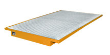 Hangopvangbak type EHW 2200 - ca. 2150x1250/915x140 mm (lxdxh)/met verzinkt rooster (draagkracht 1000 kg/m²)/opvangvolume 288 liter/voor liggerlengte 2200 mm