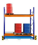 Palletrek met opvangbak gelakt type PR - set 2 voor max. 12x200 liter vaten