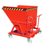 Kiepbak type KS 700 gelakt - ca. 1345x1200x1270 mm (lxbxh)/draagkracht 1000 kg/inhoud ca. 710 liter/hoogte kiepzijde 1175 mm/kiepbare, gelagerde bak