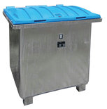 Inzamelcontainer voor afgwerkte olie type ASO-D 800 - ca. 1200x1220x1070 mm (lxbxh)/inhoud 800 liter/max. totaalgewicht 1000 kg/binnencontainer met 40-l inloopbak/peilstok voor lekkagecontrole