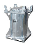 Mini-tank type MT 235 - ca. 800x800x1248 mm (lxbxh)/inhoud 235 liter/3-voudig stapelbaar/max. totaalgewicht 725 kg/binnen en buiten inzetbaar