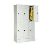 Kledingkast Classico dubbelvaks met vaste sokkel 527-1112, met 6 vakken, afdelingsbreedte 300 mm, Protaurus