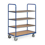 Etagewagen basic 120-1314 , met 4 laadvlakken, laadvlak 850x500 mm, Tauroflex