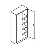 Draaideurkast 500-1018, afmetingen 1950x925x420 (hxbxd) mm, Taurotrade