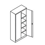 Draaideurkast 500-1019, afmetingen 1950x925x420 (hxbxd) mm, Taurotrade