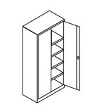 Draaideurkast 500-1062, afmetingen 1950x925x500 (hxbxd) mm, Taurotrade
