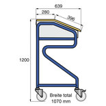 Lessenaar verrijdbaar extra breed 17-1015, afmetingen 1200x1070x639 mm (hxbxd), Taurodesk