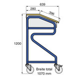 Lessenaar verrijdbaar extra breed 17-1060, afmetingen 1200x1070x639 mm (hxbxd), Taurodesk