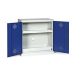 Milieukast met 2 deuren 531-1103, afmetingen 1000x950x500 (hxbxd)mm, met 2 bakken (incl. bodembak), Protaurus