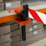 Klemhouder voor Morion riemcassette/spanbreedte max. 95 mm/voor deurkozijnen, werkbanken, stellingplanken/kunststof