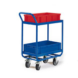 Tafelwagen voor kunststof kratten 11-1410-R09, voor 2 x 1 krat, laadvlak 600x400 mm, Rotauro