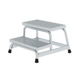 Aluminium werkplatform R 13 - enkelzijdig oploopbaar/werkhoogte 2.4 m/platformhoogte 400 mm/aantal treden 2/treden en platform gemaakt van geperforeerd aluminium R 13
