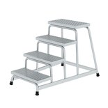 Aluminium werkplatform R 13 - enkelzijdig oploopbaar/werkhoogte 2.8 m/platformhoogte 800 mm/aantal treden 4/treden en platform gemaakt van geperforeerd aluminium R 13