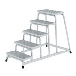 Aluminium werkplatform R 13 - enkelzijdig oploopbaar/werkhoogte 3.0 m/platformhoogte 1.000 mm/aantal treden 5/treden en platform gemaakt van geperforeerd aluminium R 13