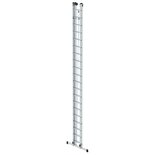 Aluminium 2-delige optrekladder - met stabilisatiebalk/werkhoogte 11.4 m/ladderlengte uitgeschoven 10.3 m/ladderlengte ingeschoven 5.86 m/aantal sporten 2x20/breedte ladder 420 mm