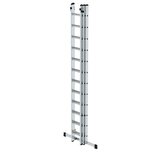 Aluminium 3-delige opsteekladder  - met stabilisatiebalk/werkhoogte 9.7 m/ladderlengte uitgeschoven 8.66 m/ladderlengte ingeschoven 3.62 m/aantal sporten 3x12/breedte ladder 500 mm
