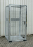 Gasflessen-container type GFC-E M0 verzinkt - ca. 1085x1140x2170 mm (lxbxh)/max. 16 gasflessen Ø 230 mm/met traanplaatbodem (draagkracht 1000 kg/m²)/afsluitbare vleugeldeur