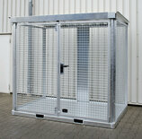 Gasflessen-container type GFC-E M3 verzinkt - ca. 2535x1575x2260 mm (lxbxh)/max. 60 gasflessen Ø 230 mm/met traanplaatbodem (draagkracht 1000 kg/m²)/afsluitbare vleugeldeur