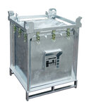 Speciaal-afvalcontainer type SP 100 - ca. 555x555x750 mm (lxbxh)/inhoud 100 liter/4-voudig stapelbaar/max. totaalgewicht 185 kg/voor vaste en pasteuze stoffen