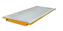 Hangopvangbak type EHW 3300 - ca. 3250x1250/915x110 mm (lxdxh)/met verzinkt rooster (draagkracht 1000 kg/m²)/opvangvolume 339 liter/voor liggerlengte 3300 mm