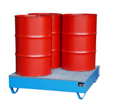 Opvangbak type ECO 4/200- ca. 1200x1200x285 mm (lxbxh)/opvangvolume 261 liter/max. 4 vaten van 200 liter/met verzinkt rooster (draagkracht 1000 kg/m²)/zonder aftapverhoging