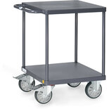ESD-Tafelwagen met laadvlakken van staalplaat 9496B, laadvlak 600x600mm, Fetra