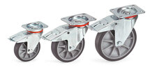 Zwenkwielen met rem TPE 71612, draagvermogen 135 kg, wiel Ø x breedte 125x32 mm, Fetra