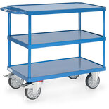 Zware tafelwagen met staalplaten laadvlakken met rand 2420W, laadvlak 850x500mm, Fetra