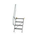 Aluminium vaste trap 60° - loodrechte hoogte 970 mm/aantal treden 4/breedte treden 600 mm/treden gemaakt van gegolfd aluminium R 9