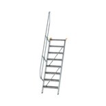 Aluminium vaste trap 60° - loodrechte hoogte 1.940 mm/aantal treden 8/breedte treden 600 mm/treden gemaakt van gegolfd aluminium R 9