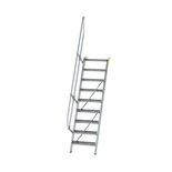 Aluminium vaste trap 60° - loodrechte hoogte 2.180 mm/aantal treden 9/breedte treden 600 mm/treden gemaakt van gegolfd aluminium R 9