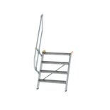 Aluminium vaste trap 60° - loodrechte hoogte 970 mm/aantal treden 4/breedte treden 800 mm/treden gemaakt van gegolfd aluminium R 9
