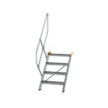 Aluminium vaste trap 45° - loodrechte hoogte 830 mm/aantal treden 4/breedte treden 600 mm/treden gemaakt van gegolfd aluminium R 9