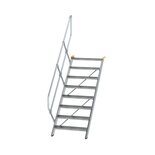 Aluminium vaste trap 45° - loodrechte hoogte 1.670 mm/aantal treden 8/breedte treden 800 mm/treden gemaakt van gegolfd aluminium R 9
